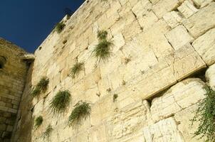 de jammeren muur in Jeruzalem foto