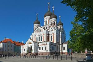 tallinn, Estland - juni 15 2019 - Alexander Nevsky kathedraal in de stad centrum foto