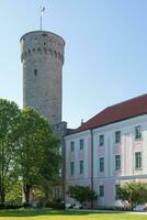 tallinn, Estland - juni 15 2019 - hoog hermann van de toompea kasteel in de stad centrum foto