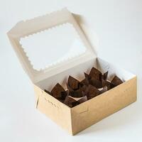 doos met tulp vormen, banketbakkerij voorwerp fotografie foto