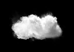 single wolk geïsoleerd over- zwart achtergrond foto
