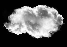 single wit wolk over- zwart achtergrond foto