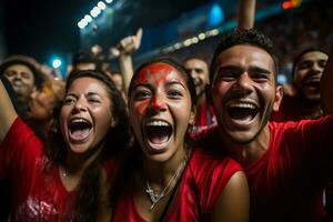 panamese Amerikaans voetbal fans vieren een zege foto