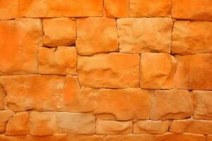 oranje steen muur structuur achtergrond. ai gegenereerd foto