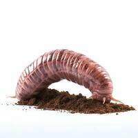 mooi groot wild regenworm op zoek vooruit is getoond in vol lengte, ai gegenereerd foto