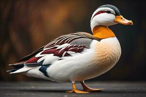 mooi eend Aan een solide kleur achtergrond. ai generatief foto