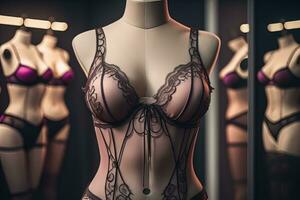 sensueel lingerie Aan een mannequin. ai generatief foto