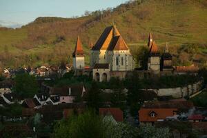 biertan een heel mooi middeleeuws dorp in Transsylvanië, Roemenië. een historisch stad- in Roemenië dat heeft bewaard gebleven de frankisch en gotisch bouwkundig stijl. reizen foto. foto