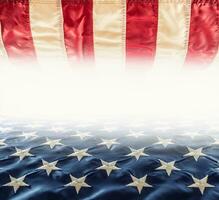 Amerikaans vlag. Verenigde Staten van Amerika vlag. abstract perspectief achtergrond van strepen en stras met Amerikaans symbool - vlag. foto