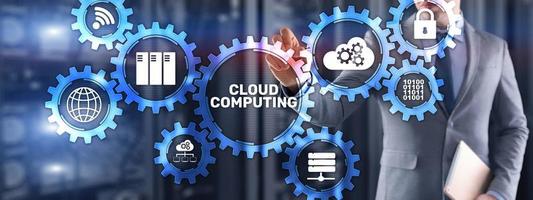 cloud computing-gegevensopslagsoftware-infrastructuur. gemengde media