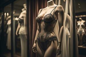 sensueel lingerie Aan een mannequin. ai generatief foto