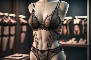 sensueel lingerie Aan een mannequin. ai generatief foto