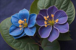 dichtbij omhoog van een bloeiend kleurrijk bloemen in lente. detailopname. ai generatief foto