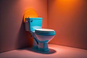 toilet kom in modern badkamer. ai generatief foto