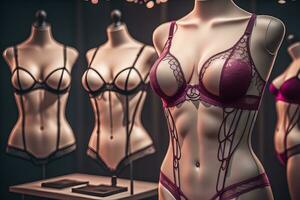 sensueel lingerie Aan een mannequin. ai generatief foto