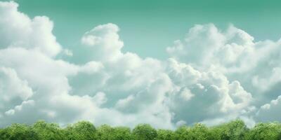 wolk groen lucht kopiëren ruimte wazig achtergrond, ai gegenereerd foto