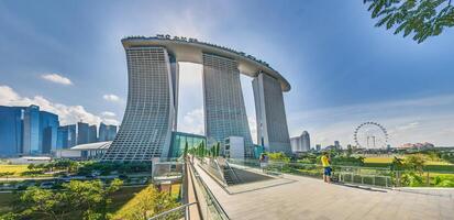 visie van de omgeving van de modern baai zand wijk in Singapore foto