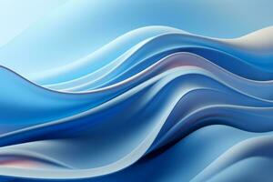 elegant zacht blauw kromme lijnen abstract achtergrond, generatief ai foto