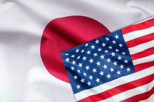 vlaggen van Verenigde staten van Amerika en Japan vlag samen foto