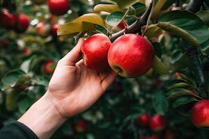 rood appel plukken - ai generatief foto