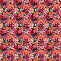 naadloos patroon met tropisch bloemen. tegel - ai generatief foto
