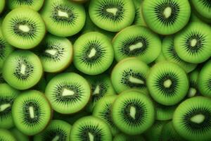 kiwi fruit achtergrond. dichtbij omhoog van vers kiwi fruit - ai generatief foto