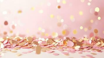 roze partij achtergrond met confetti foto