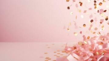 roze partij achtergrond met confetti foto