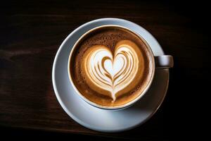 een latte koffie met harten Aan het foto
