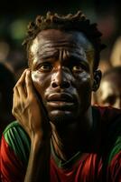 verdrietig Burkina faso voetbal fans foto