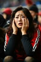 verdrietig Koreaans republiek voetbal fans foto
