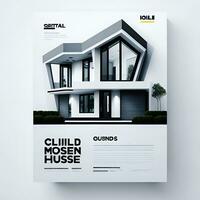 digitaal modern huis kleur vol bedrijf folder ontwerp gegenereerd ai foto