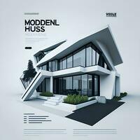 digitaal modern huis kleur vol bedrijf folder ontwerp gegenereerd ai foto