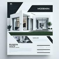 digitaal modern huis kleur vol bedrijf folder ontwerp gegenereerd ai foto