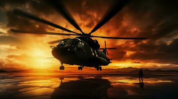 helikopter schets. silhouet concept foto