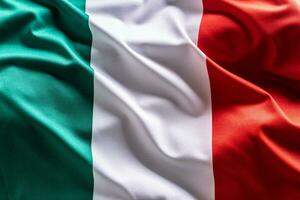 golvend vlag van Italië. nationaal symbool van land en staat foto