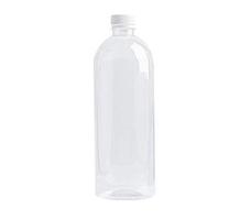 plastic fles water geïsoleerd op een witte achtergrond met uitknippad. foto