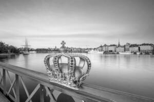 skeppsholm brug en Stockholm stad horizon foto