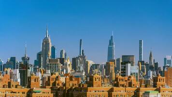 Manhattan horizon, stadsgezicht van nieuw york stad foto