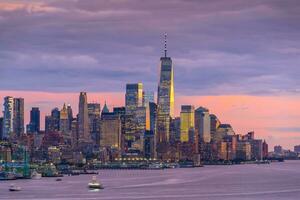 Manhattan horizon, stadsgezicht van nieuw york stad foto