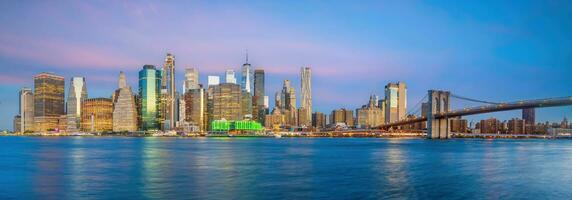 Manhattan horizon, stadsgezicht van nieuw york stad foto