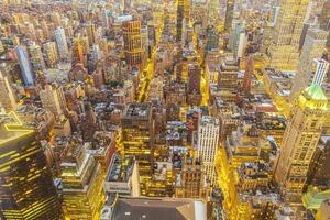 Manhattan horizon, stadsgezicht van nieuw york stad in de Verenigde staat foto