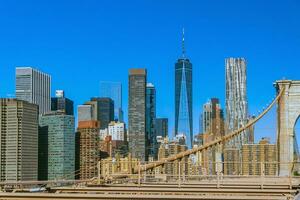 Manhattan horizon, stadsgezicht van nieuw york stad foto