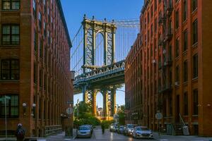 Manhattan brug, stadsgezicht van nieuw york stad in de Verenigde staten van Amerika foto