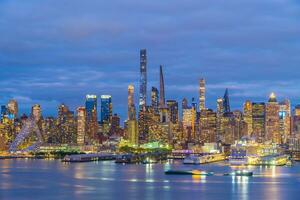 Manhattan horizon, stadsgezicht van nieuw york stad foto