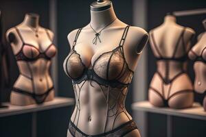 sensueel lingerie Aan een mannequin. ai generatief foto