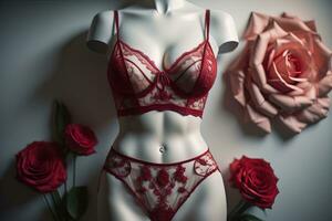 sensueel lingerie Aan een mannequin. ai generatief foto