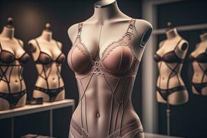 sensueel lingerie Aan een mannequin. ai generatief foto