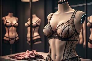 sensueel lingerie Aan een mannequin. ai generatief foto