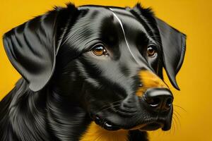 portret van een schattig hond Aan een kleurrijk achtergrond. studio schot. ai generatief foto